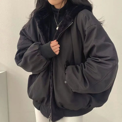 Double-Sided Wear Hooded Cotton Coat