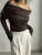 Sweater Knit Pullover Backless Women Slim Bandeau Solid Cropped Top Streetwear Off-Shoulder Elegant Autumn Knitwear Top