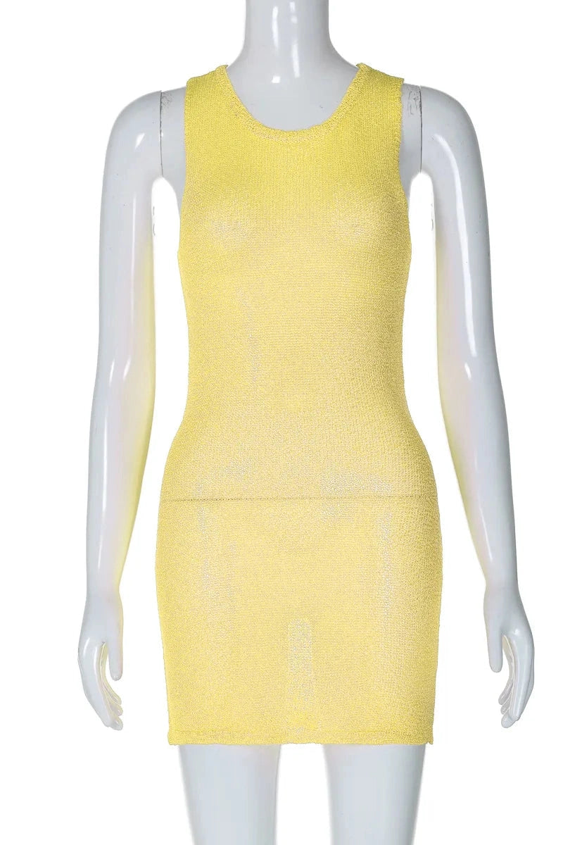 Sleeveless See-Through Mini Dress