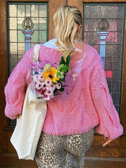 Casual Knitwear Sweater Pullover Female Loose Fashion See-Through Autumn  Beach Holiday Clothes Women’s Knit Pullover