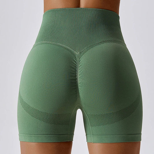 Waist Cycling Shorts Gym Women Workout Scrunch Push Up Legging Yoga Sports Short