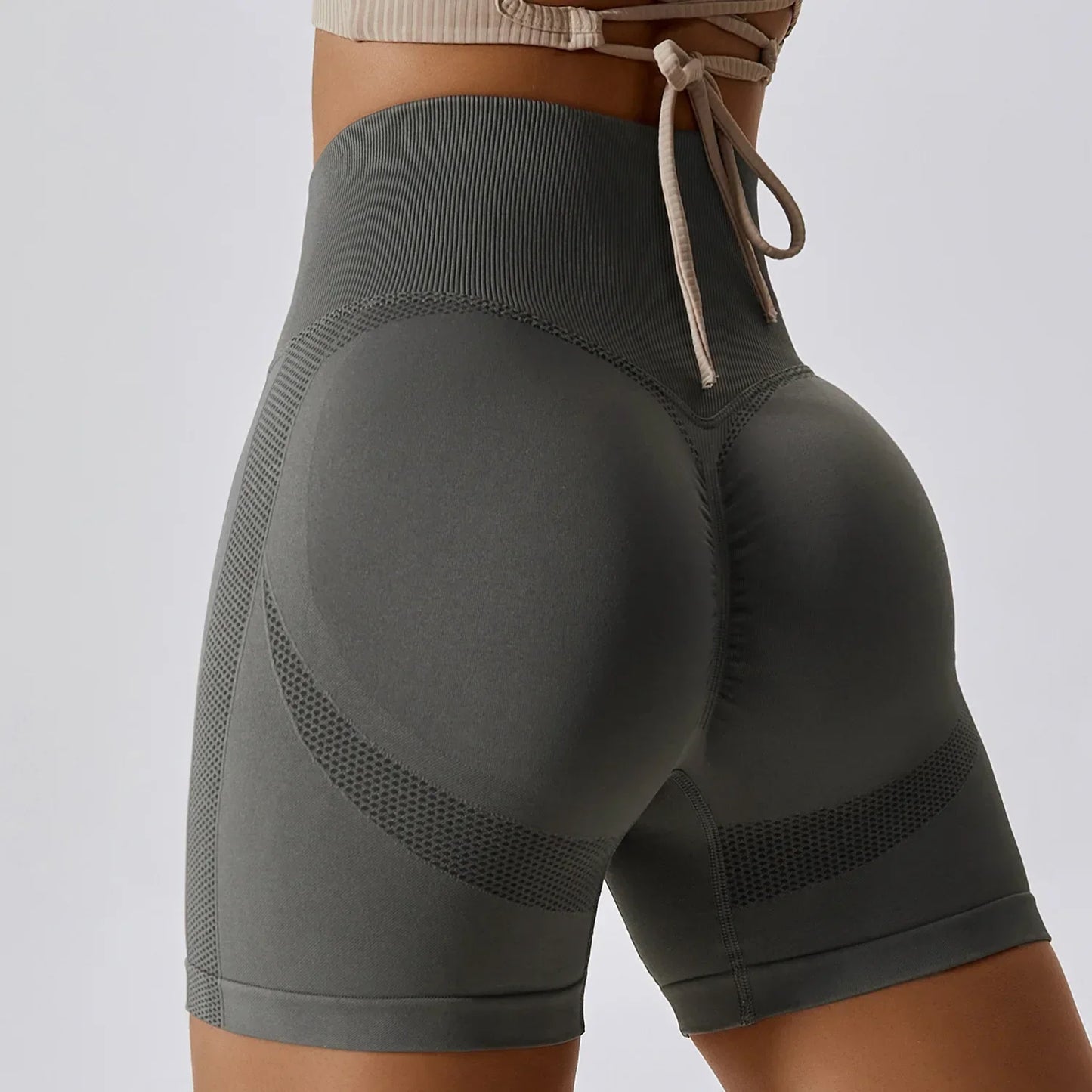 Waist Cycling Shorts Gym Women Workout Scrunch Push Up Legging Yoga Sports Short