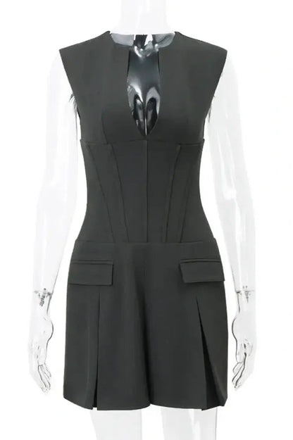 Sleeveless V-Neck Mini Dress