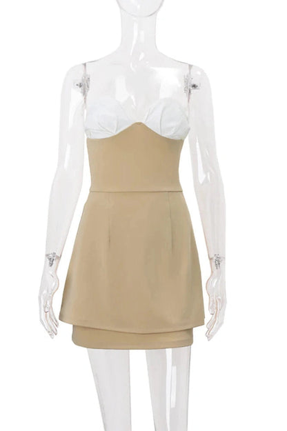 Strapless High Waist Mini Dress
