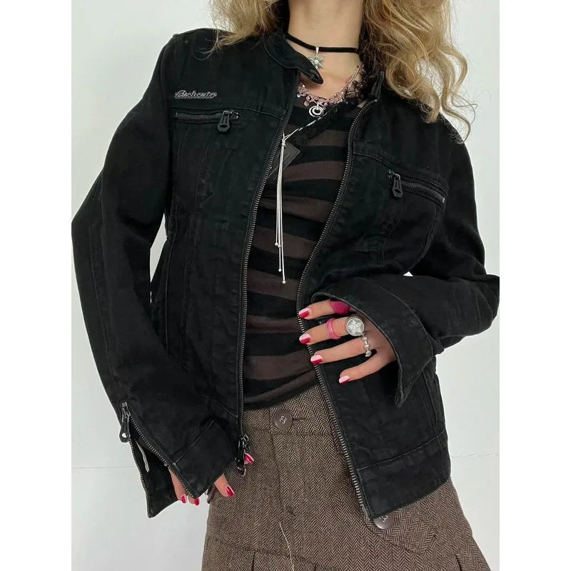 Vintage Cargo Style Denim Jacket