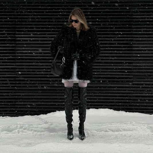 Winter Furry Faux Fur Coat Long Women Luxury Brand Tassels Fluffy Fur Jacket Female Streetwear Super Warm Overcoat