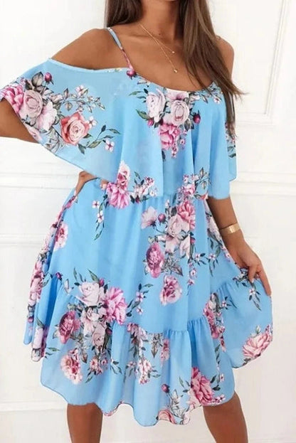 Backless Off Shoulder Spaghetti Strap Mini Dress