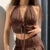 Sexy retro lace up Y2K half cut top women’s summer 90s backless camouflage top T-shirt