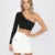 Y2K New European and American Solid Color Diagonal Neck Single Long sleeved Top Trendy Popular