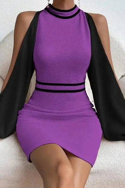 Mesh Sequin Bodycon Mini Dress