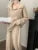 Autumn Winter Women’s Knitted 2-piece Set Lapel Pullover Sweater Long Pants Korean Fashion Casual Female Clothing Knitwear New