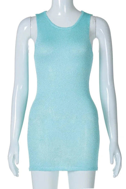 Sleeveless See-Through Mini Dress