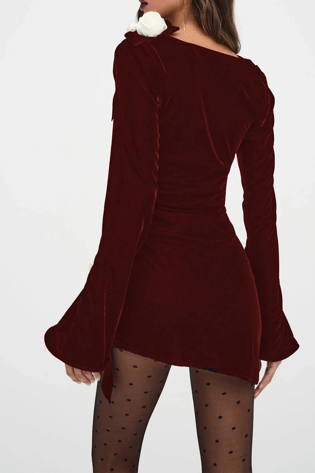 Elegant Slim Fit Mini Dress with Long Sleeves