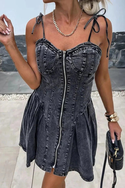 Sleeveless Zipper Slim Fit Mini Dress