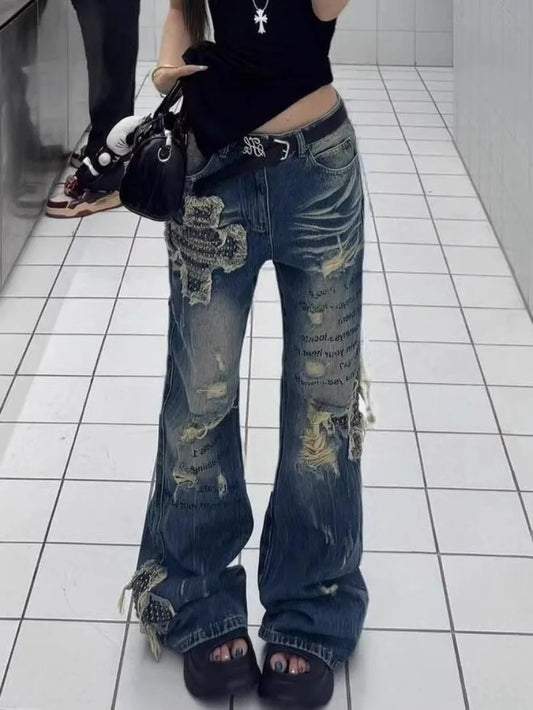 Vintage Washed Wide Leg Pants