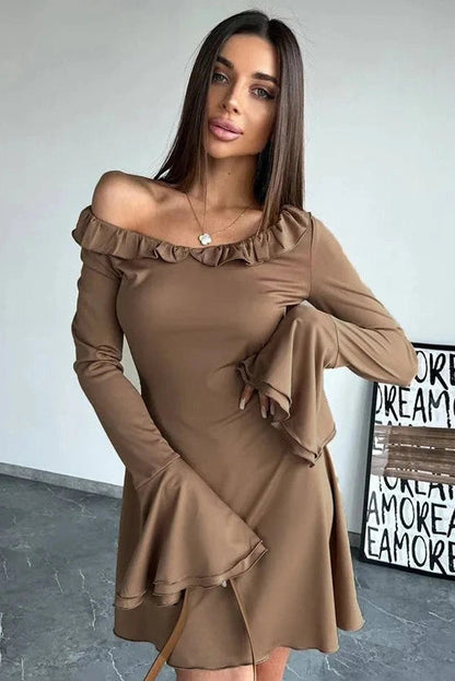 Slim Flare Sleeve Mini Dress
