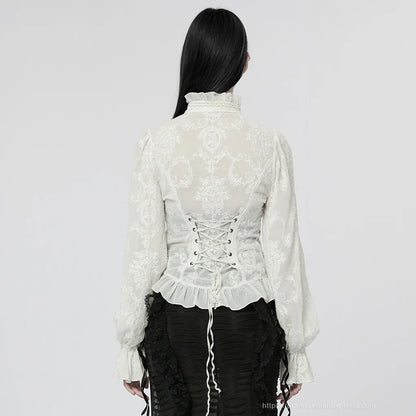 Gothic Flare Sleeve Chiffon Blouse