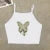 Pure wind short short sleeve female Korean spice girl round neck print wearing top with shoulder slimming T-shirt trend