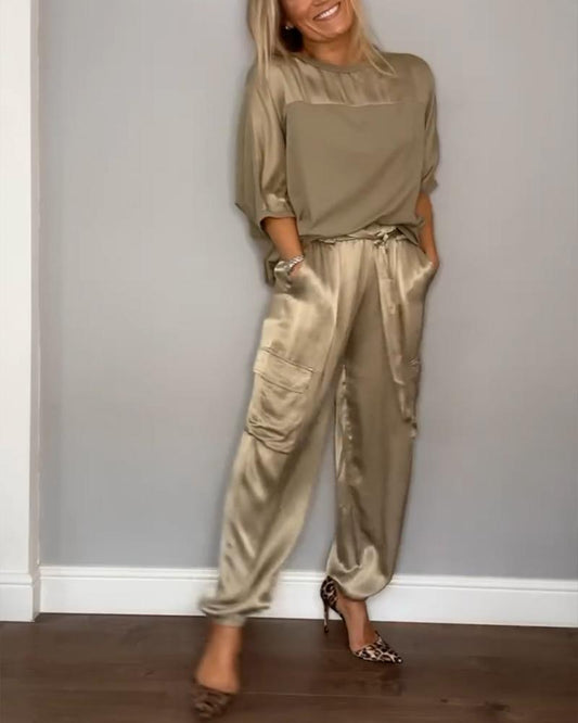 Luvette - Elegante conjunto de satén para mujer