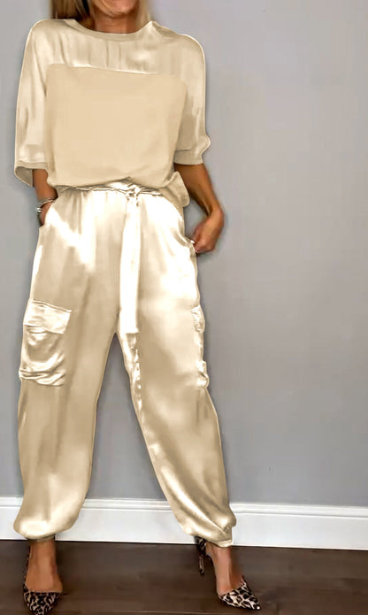 Luvette - Elegante conjunto de satén para mujer