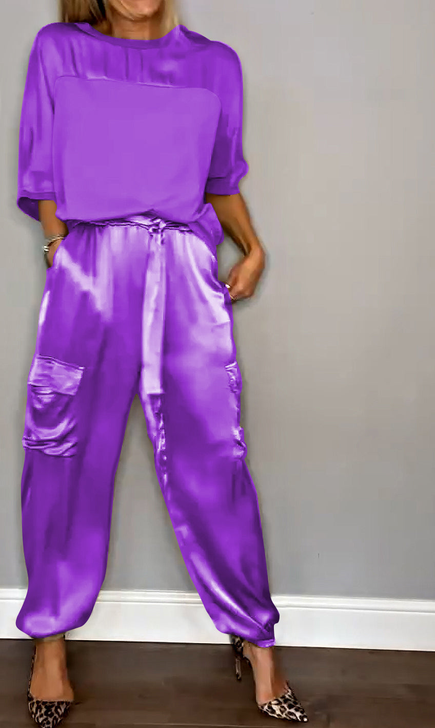 Luvette - Elegante conjunto de satén para mujer