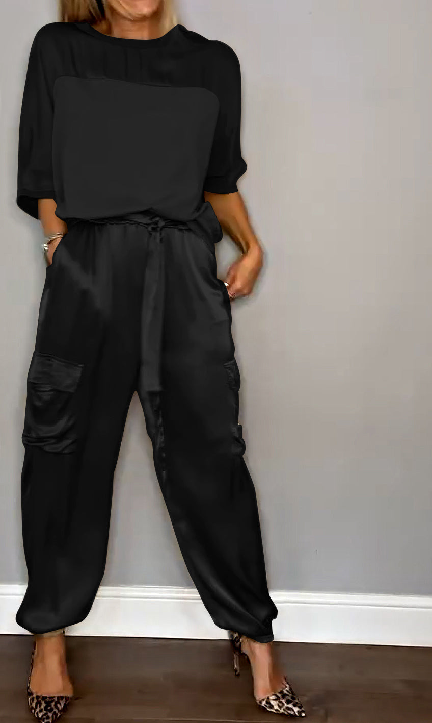 Luvette - Elegante conjunto de satén para mujer