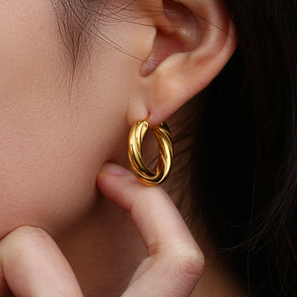 Selene Twisted Hoop Earrings