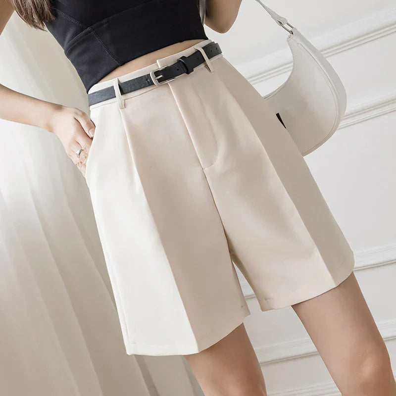 Women's Suit Shorts Spring 2025 New High Waist Straight Loose Trousers Shorts