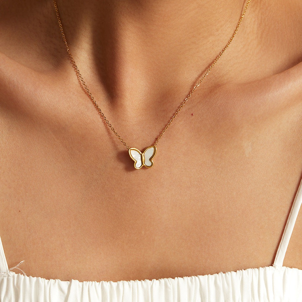 Seraphina Butterfly Pearl Necklace