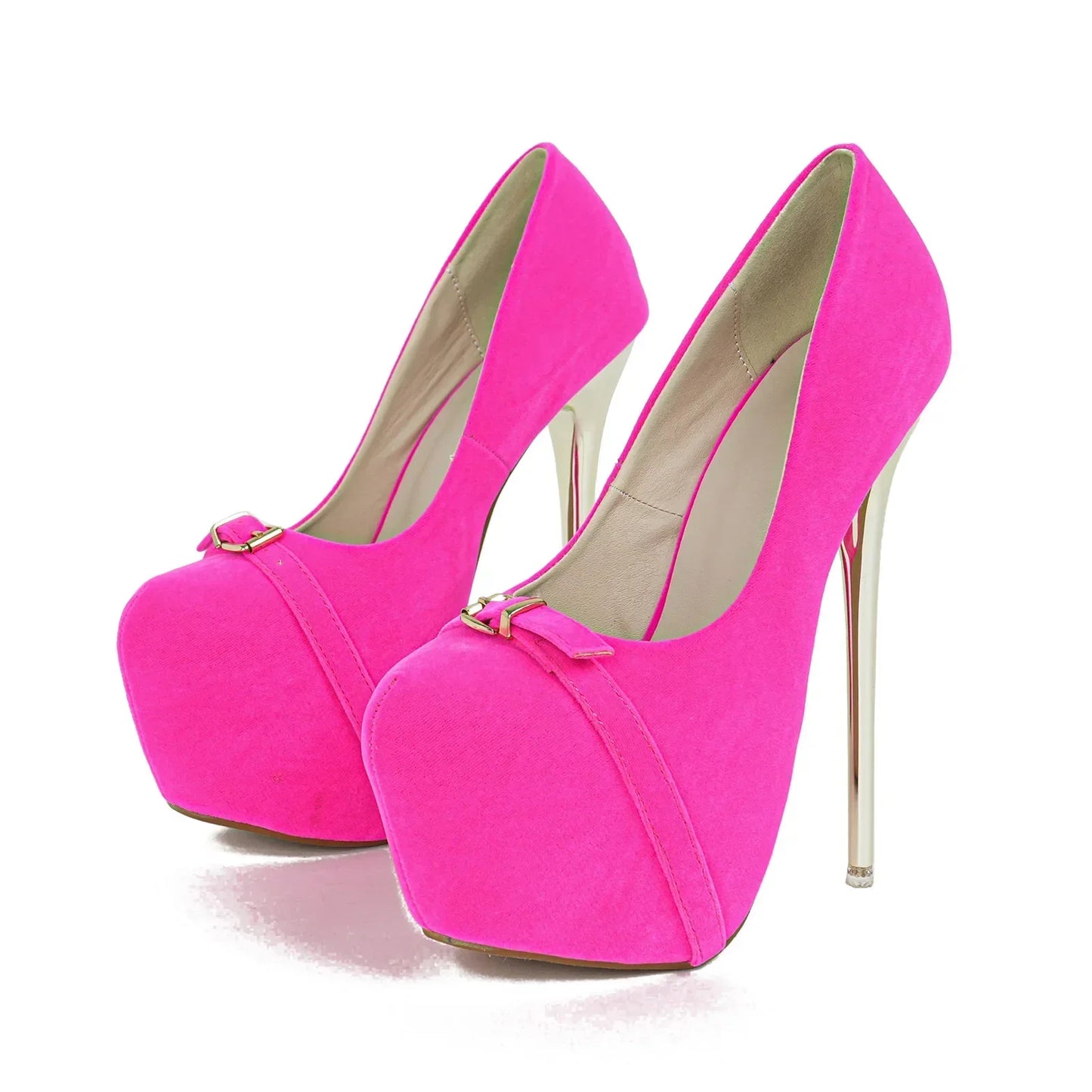 Elegant 16CM Thin High Heel Women__ Pumps Suede Shallow High Heel High Heel