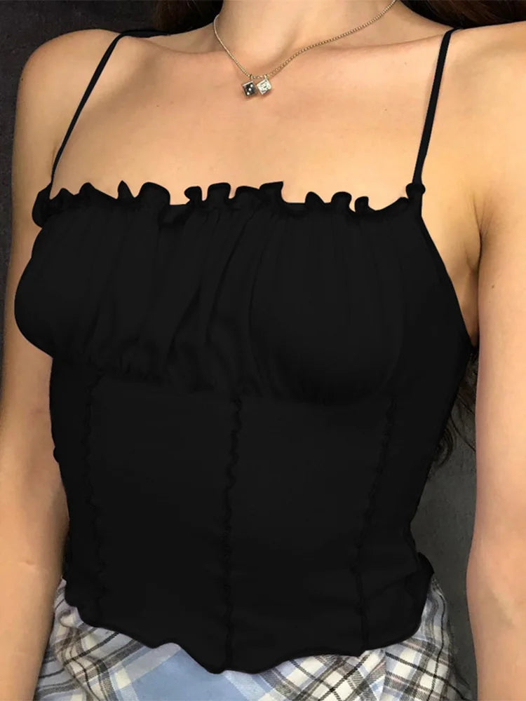 Sleeveless Strapless Ruched Slim Crop Top