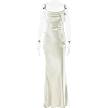 Sexy Backless 3dRose Tassel Maxi Long Dresses for Women Elegant Sleeveless Fashion High Waist Bodycon Dress Lady Chic Party Robe