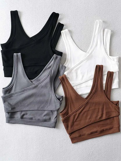 Sexy Camis Solid Knit Short Hollow Out Sleeveless Tank Tops