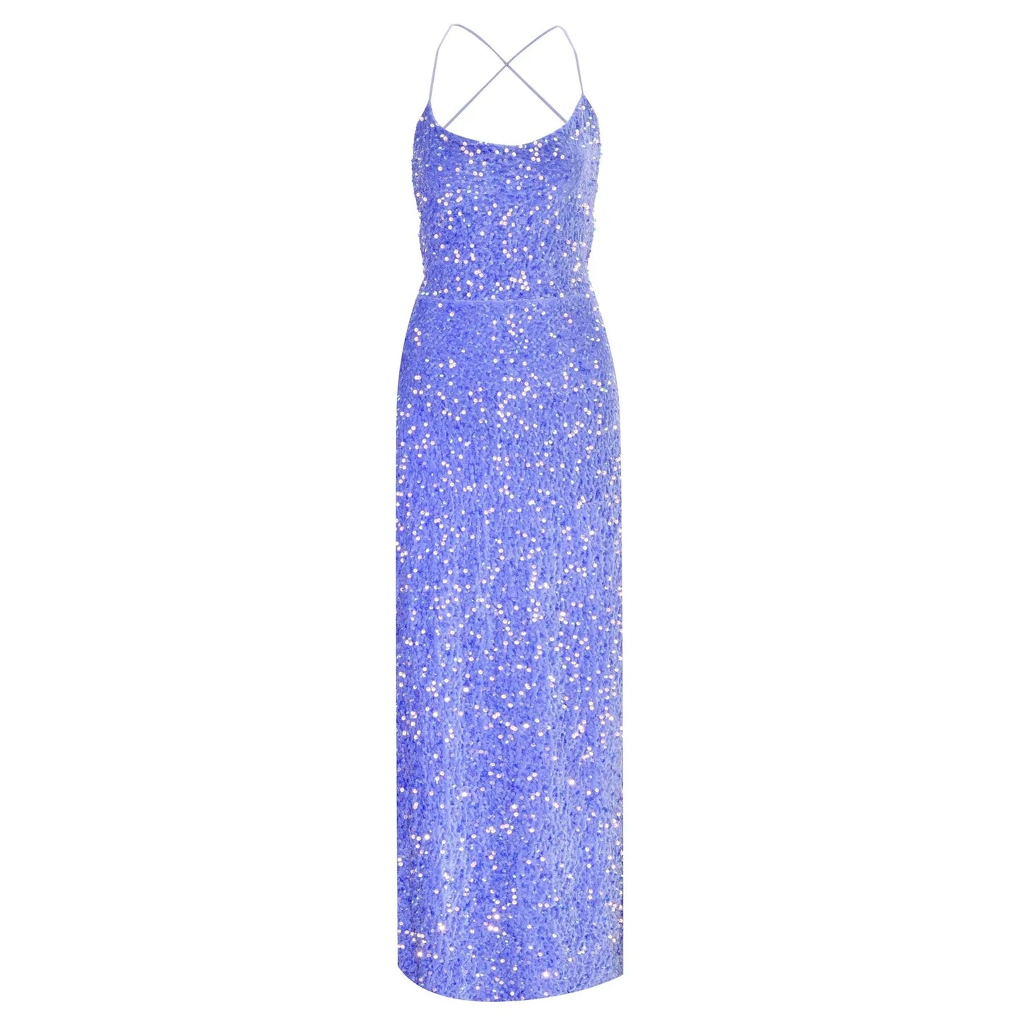 FashionSierra - Sexy Sequins Halter Glitter High Split Evening Elegant Shiny Slim Long Dress