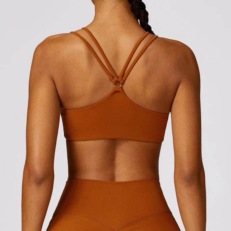 Bralette Zipper Seamless Padded Push Up Tops Sports Bra