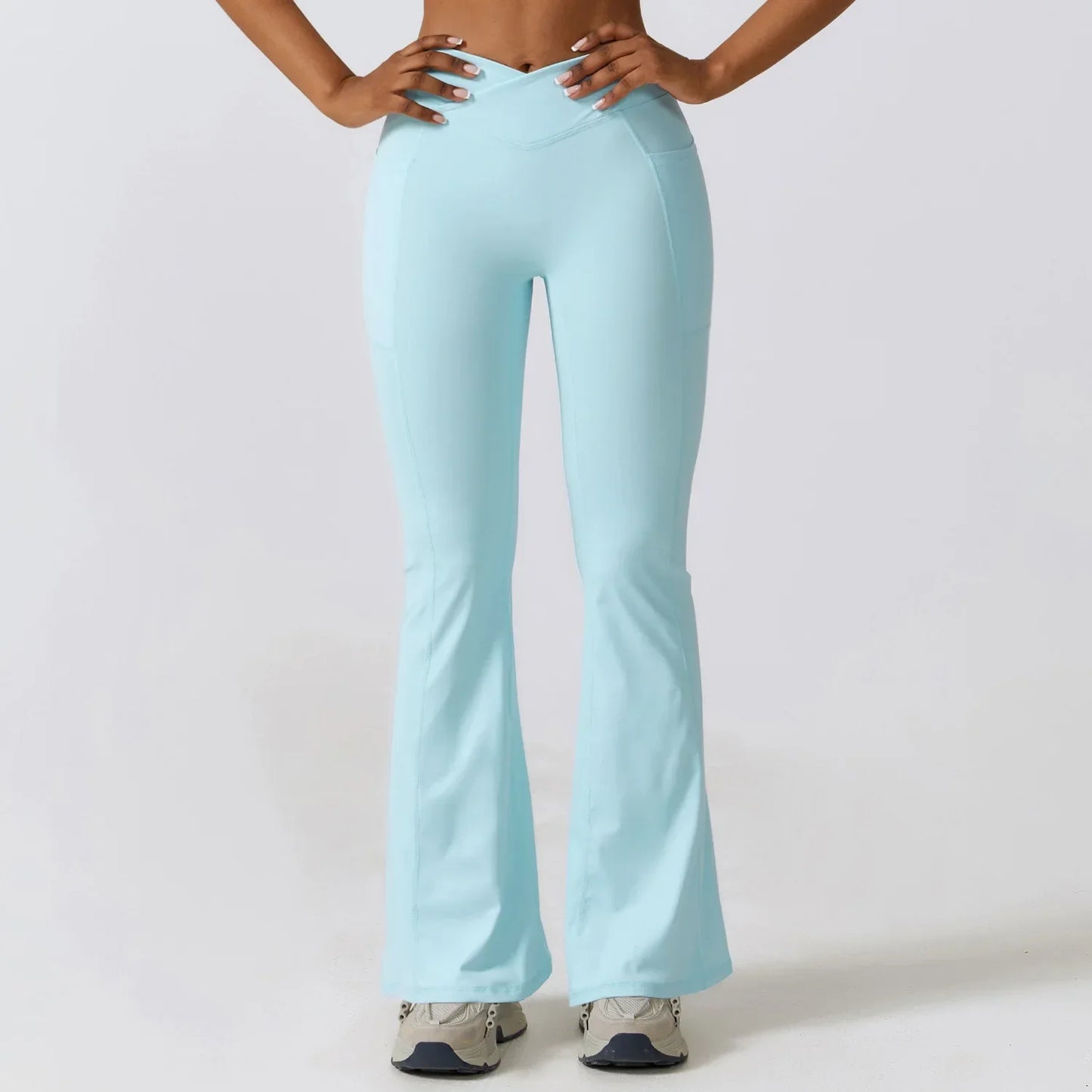 Flared Gym High Waist Dance Push Up Tights Breathable Yoga Clothes Sports Leggings