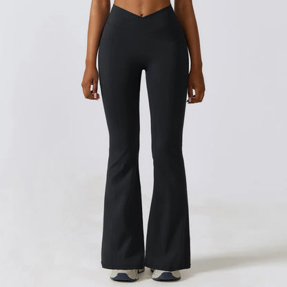 Flared Gym High Waist Dance Push Up Tights Breathable Yoga Clothes Sports Leggings