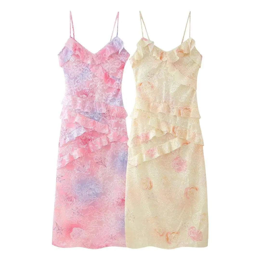 Sexy V-neck Backless Sleeveless Long Dresses Fashionable High Waist Slim Party Dress 2025 Elegant Print Women&#8217;s Evening Dress