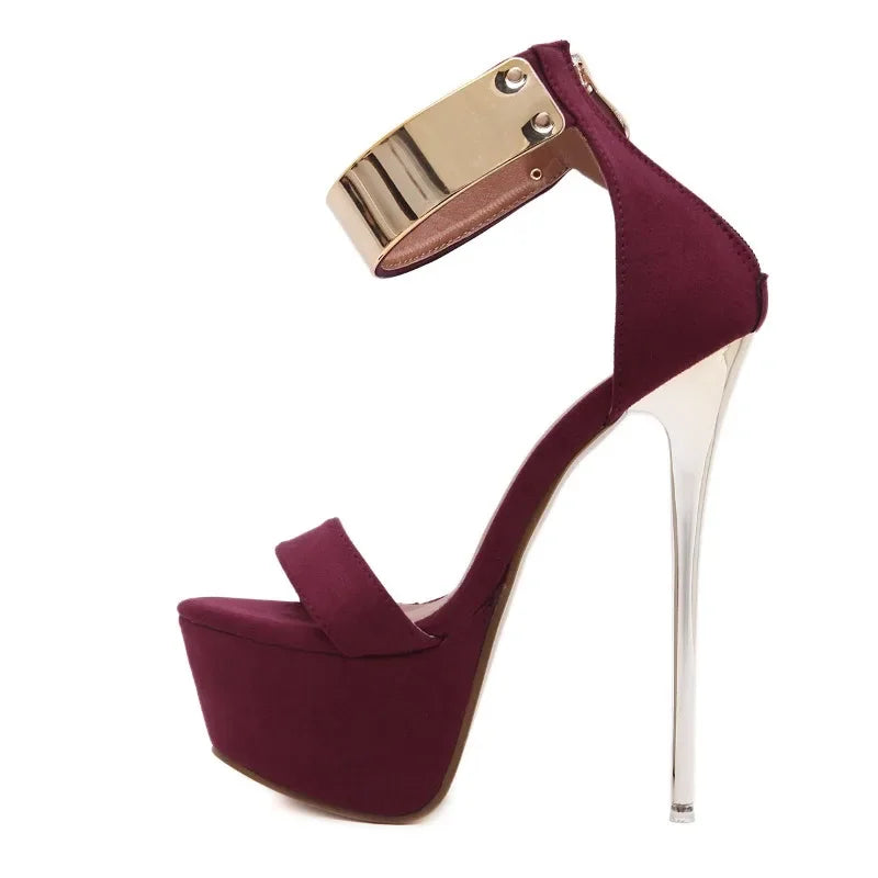Glamorous Sexy Women__ 16CM High Heel Summer High Platform Open Toe High Heel