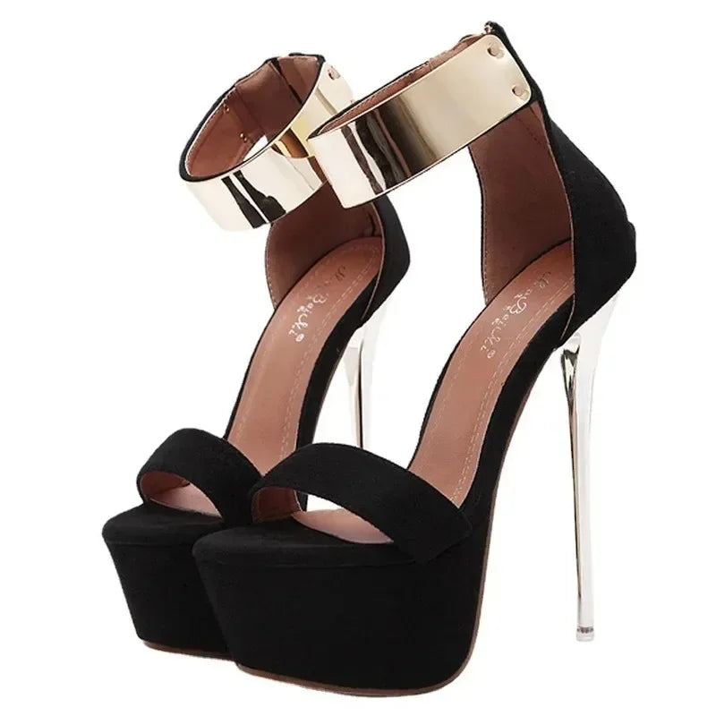 Glamorous Sexy Women__ 16CM High Heel Summer High Platform Open Toe High Heel