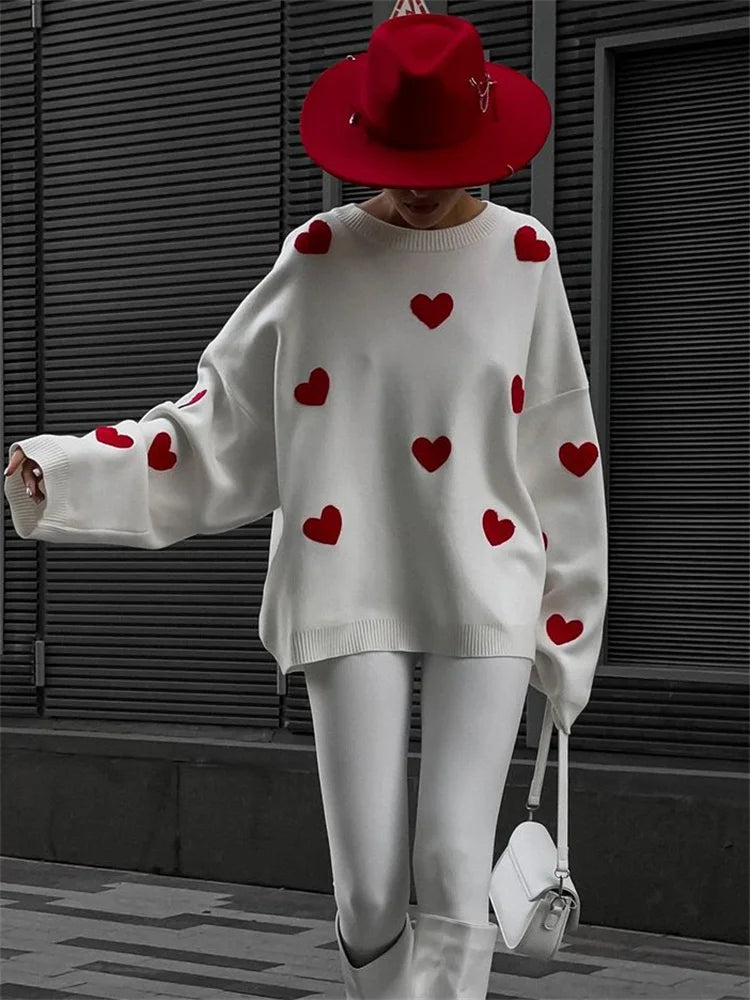 Knitwear Sweater Pullover Female Autumn Loose Fashion Patchwork Long Sleeve Casual Knit Streetwear Women Contrast Pullover