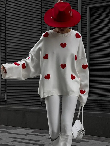 Knitwear Sweater Pullover Female Autumn Loose Fashion Patchwork Long Sleeve Casual Knit Streetwear Women Contrast Pullover