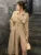 Autumn Winter Khaki Long Trench Coat for Women  Jacket Elegant Outerwear Turn-down Collar Tie Belt Korean Chic Windbreaker