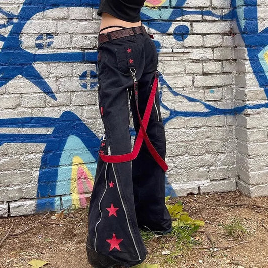 Star Print Straight Pants