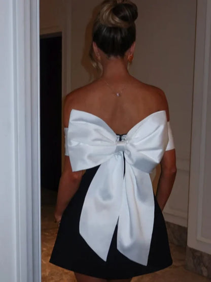 New Fashion Strapless Backless Evening Party Dress Women Robes Elegant White Sexy Dresses Bodycon Mini Party Dress Vestidos