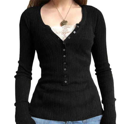 Vintage Babydoll Tops Pullovers Lady Aesthetic Coquette Knit Sweaters Outfit Square Neck Long Sleeve Knitwear Jumpers Y2k