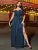 plus size Short sleeve line neck high slit gorgeous woven evening gown ball dress Party dress bridesmaid dress