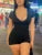 Solid Skinny Sexy Lace Trim V Neck Short Sleeve Bodycon Rompers Womens Playsuits
