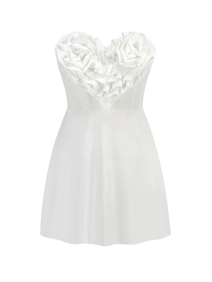 Ellora Satin Strapless Corset Heart Dress