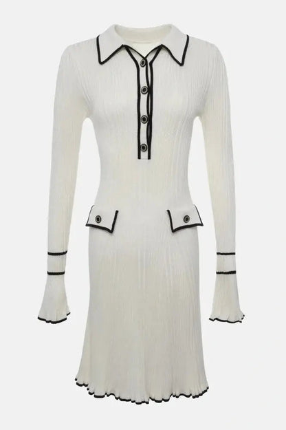 Ribbed Patchwork Mini Dress
